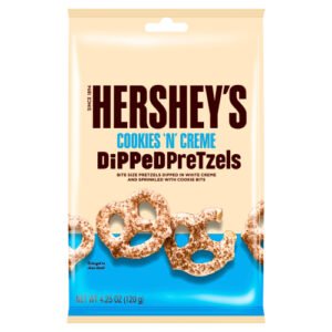 HERSHEY'S COOKIES 'N' CREME DIPPED PRETZELS 120G
