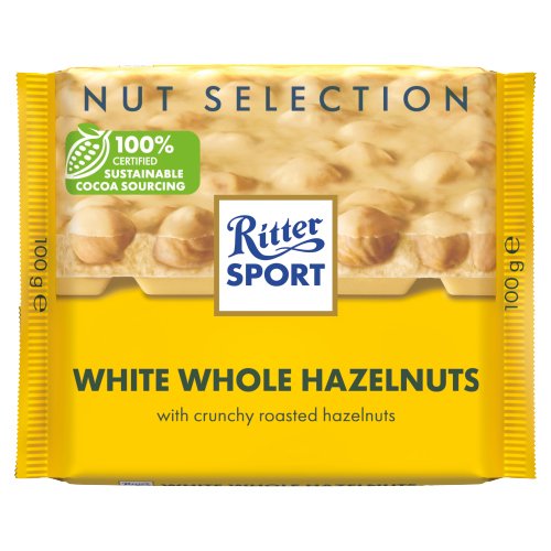 RITTER SPORT NUT SELECTION WHITE WHOLE HAZELNUTS 5PK 100G