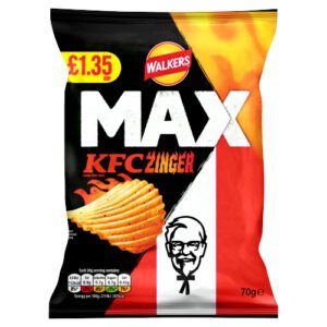 WALKERS MAX KFC ZINGER CHICKEN CRISPS PMP £1.35 70G
