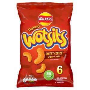 WALKERS WOTSITS SWEET & SPICY SNACKS CRISPS 6PK 16G
