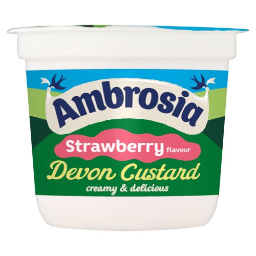 AMBROSIA READY TO EAT STRAWBERRY FLAVOUR DEVON CUSTARD POT 120G