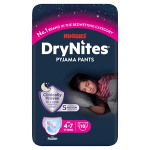 HUGGIES DRYNITES BEDWETTING PYJAMA PANTS FOR GIRL 4-7 YEARS 10PK
