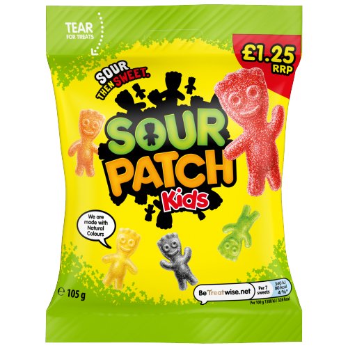 SOUR PATCH KIDS SWEETS BAG PMP £1.25 105G