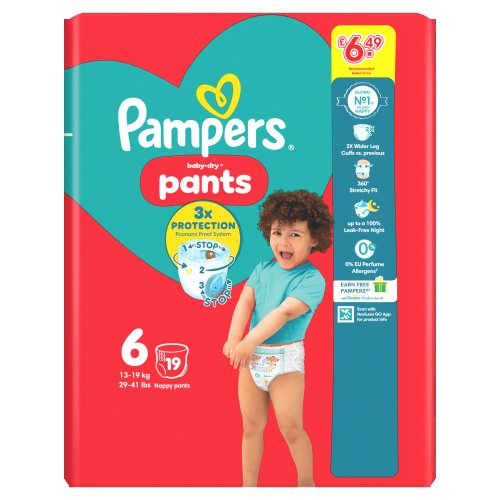 PAMPERS BABY DRY PANTS SIZE 6 CARRY PACK PMP £6.49 19S